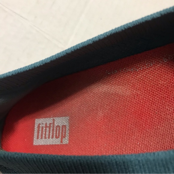 Fitflop Metallic Teal Uberknit Slip On Shoes Flats Size 9 - Picture 7 of 8